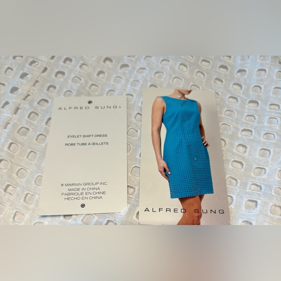 Alfred Sung Eyelet Shift Dress size 10 - Picture 4 of 4